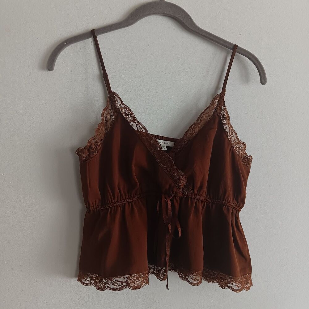 American Eagle Brown lace babydoll goth whimsigoth Sz XS romantic fairy coquette